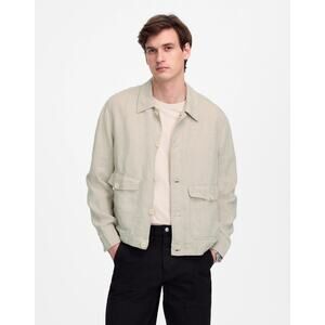 Madewell Men's Regular Fit Linen Shirt-Jacket Long Sleeve Oat Size Medium NWOT